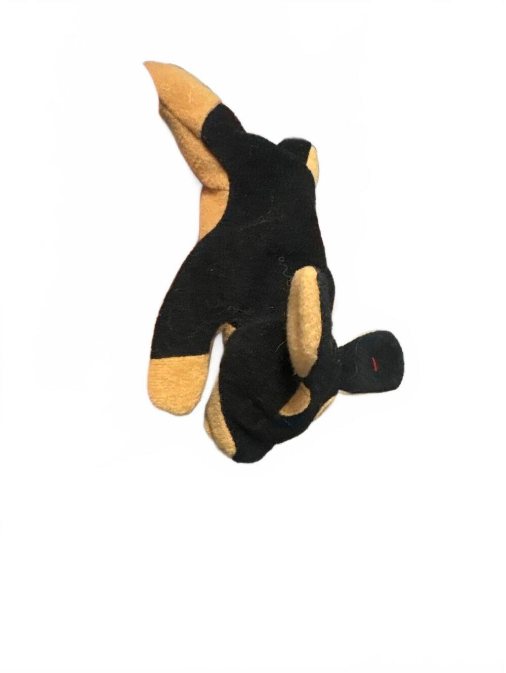 1993 Ty Beanie Baby Black and Tan Dog Plush Toy